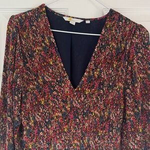 Boden Floral Mini Dress in Pink, Black & Yellow